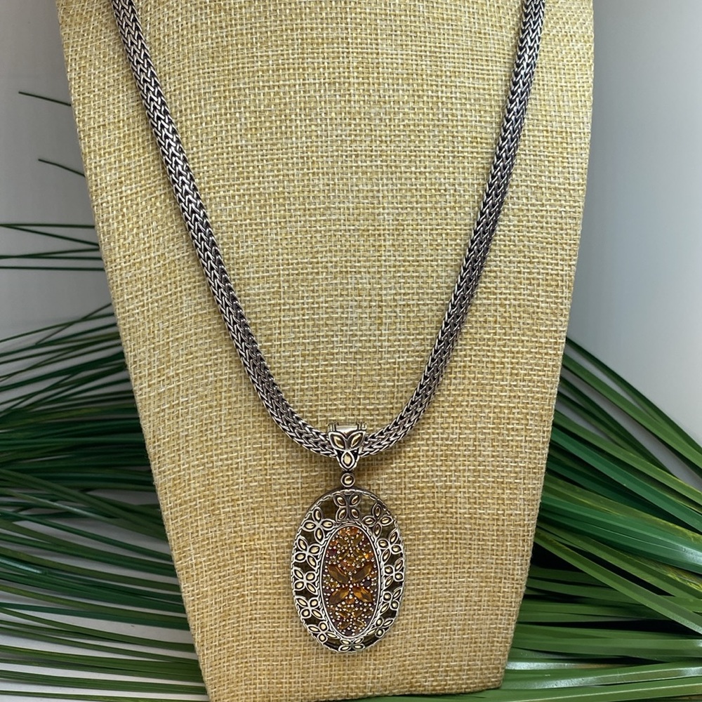 John Hardy Batu Kawung Silver 18K Enhancer Pendant - Picture 12 of 16